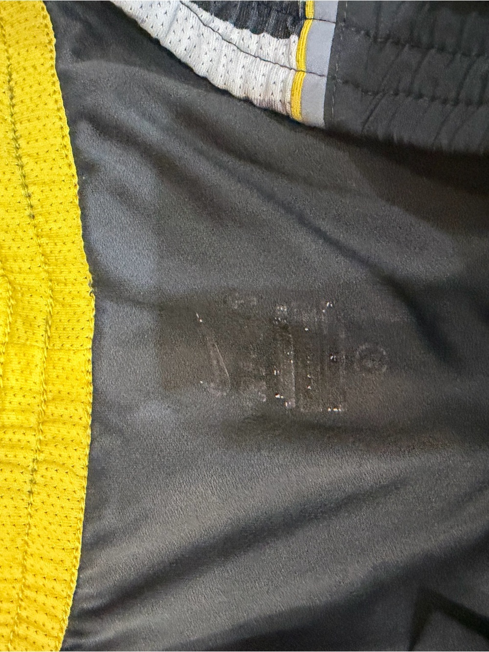 Nike Livestrong Black Athletic Shorts with Gray Trim and Yellow Logo - Picture 3 of 3